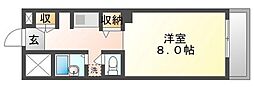 ピュアフィネス 1Kの間取図画像