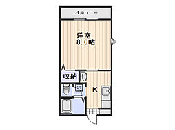 ディアスルシード2 1Kの間取図画像