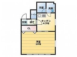 メゾンエース 1DKの間取図画像