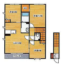 アーバンヒルズA 3LDKの間取図画像