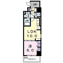 レジデンス柳町 1LDKの間取図画像