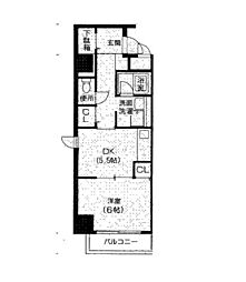 パルロイヤル東島田 1DKの間取図画像