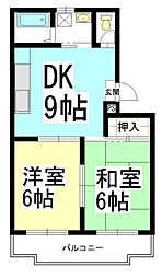 メゾン・エルドラド 2DKの間取図画像