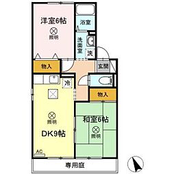 グランシャリオA 2DKの間取図画像