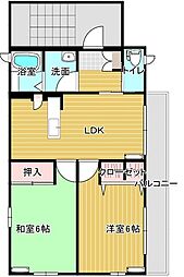 メゾン森本 2LDKの間取図画像