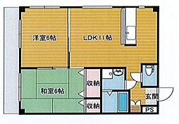スペランザ江並 2LDKの間取図画像