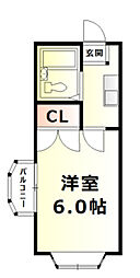 Avion901 1Kの間取図画像