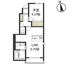 カーサリヒト 1LDKの間取図画像