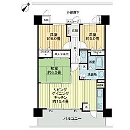 サーパス医大南 3LDKの間取図画像