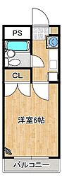 エトワール矢城A 1Kの間取図画像