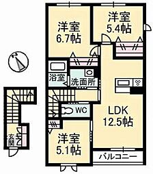 コフレC 3LDKの間取図画像