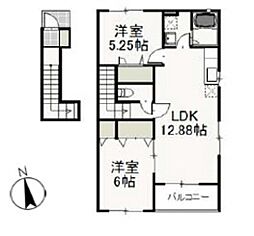 グランクレストB 2LDKの間取図画像