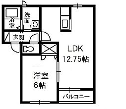ソレールA 1LDKの間取図画像
