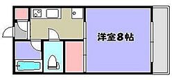 カウル築港新町 1Kの間取図画像