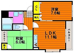 ロイヤル・コート 2LDKの間取図画像