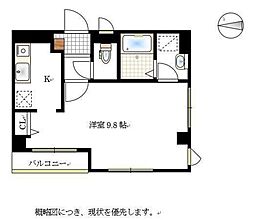 エディフィシオ横内 1Kの間取図画像