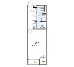 クレイノシャイン万倍 1Kの間取図画像