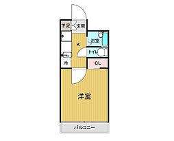 アメニティ西古松 1Kの間取図画像
