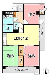 厚生町クラウンズマンション 2LDKの間取図画像