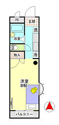 SKマンション 1Kの間取図画像
