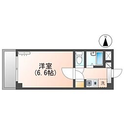 プレアール高島 1Kの間取図画像