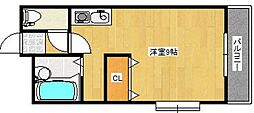 ロイヤルヴィラ・下伊福 ワンルームの間取図画像