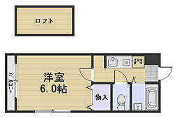 ウエストヒルズ西市南棟 1Kの間取図画像