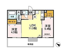 リバーサイド江並 2LDKの間取図画像