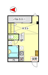 クレストウッド ワンルームの間取図画像