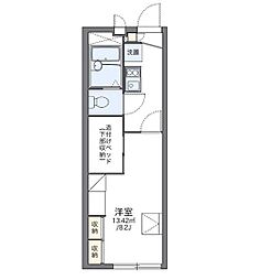 レオパレスアモーレパート2 1Kの間取図画像