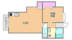 メゾン桜4号棟 1LDKの間取図画像