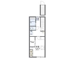 レオパレスエマサンズ 1Kの間取図画像