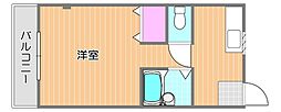 キャノピー1 1Kの間取図画像