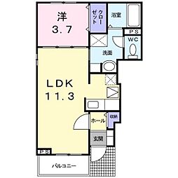 ウインドフィル2 1LDKの間取図画像