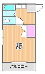 リトルハイム青江1 1Kの間取図画像
