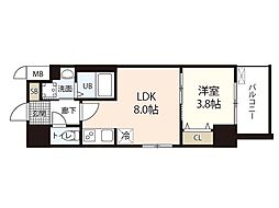 S-RESIDENCE表町 1LDKの間取図画像