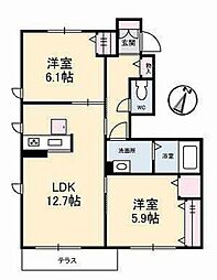 ウィステリア学南B 3LDKの間取図画像
