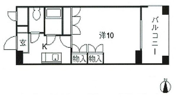 岡山県岡山市北区野田1丁目(賃貸マンション1K・4階・28.53㎡)の写真 その2