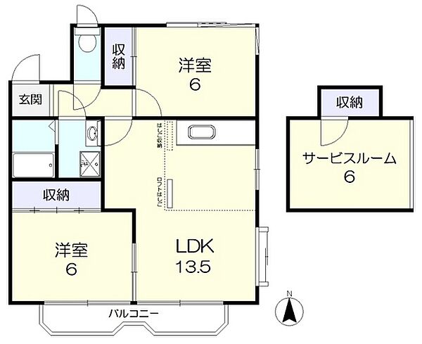 岡山県岡山市北区今7丁目(賃貸アパート2SLDK・2階・62.00㎡)の写真 その2