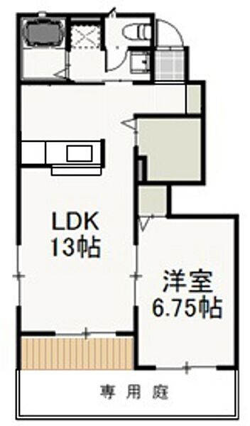 岡山県岡山市中区今在家(賃貸アパート1LDK・1階・46.16㎡)の写真 その2
