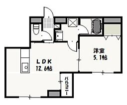 岡山県岡山市北区富田町2丁目（賃貸マンション1LDK・3階・40.00㎡） その2