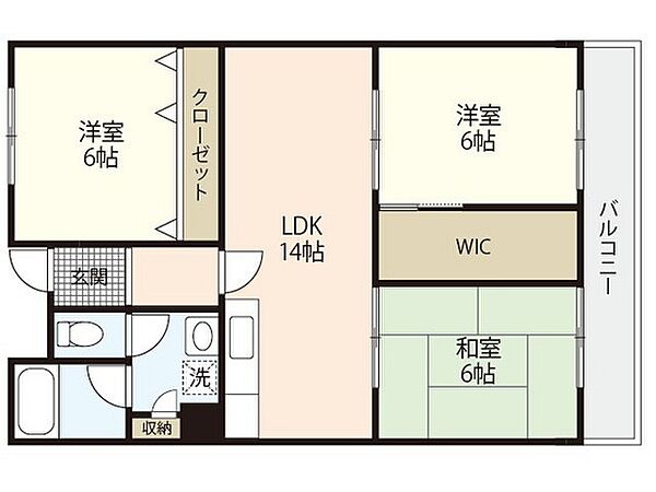 岡山県岡山市北区今5丁目(賃貸マンション3LDK・2階・70.00㎡)の写真 その2