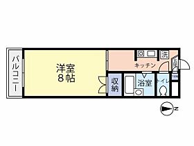 岡山県岡山市北区青江4丁目（賃貸マンション1K・3階・24.75㎡） その2