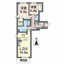 岡山県岡山市北区上中野1丁目（賃貸マンション2LDK・1階・68.79㎡） その2