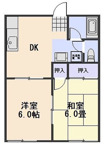 岡山県岡山市中区関(賃貸アパート2DK・1階・38.88㎡)の写真 その2