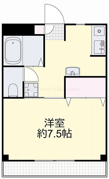 岡山県岡山市北区平野(賃貸アパート1K・2階・24.00㎡)の写真 その2