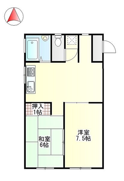 岡山県岡山市南区新保(賃貸アパート2K・2階・45.00㎡)の写真 その2