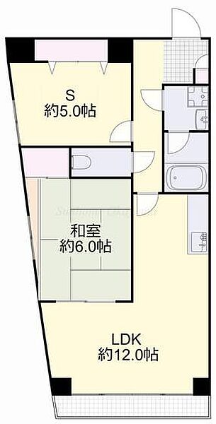 上杉第3ビル野田 ｜岡山県岡山市北区野田2丁目(賃貸マンション2LDK・4階・55.62㎡)の写真 その2