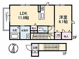 シャーメゾン横井上  ｜ 岡山県岡山市北区横井上（賃貸アパート1LDK・2階・51.27㎡） その2