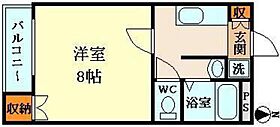 サンガーデン今  ｜ 岡山県岡山市北区今8丁目（賃貸マンション1K・2階・26.03㎡） その2